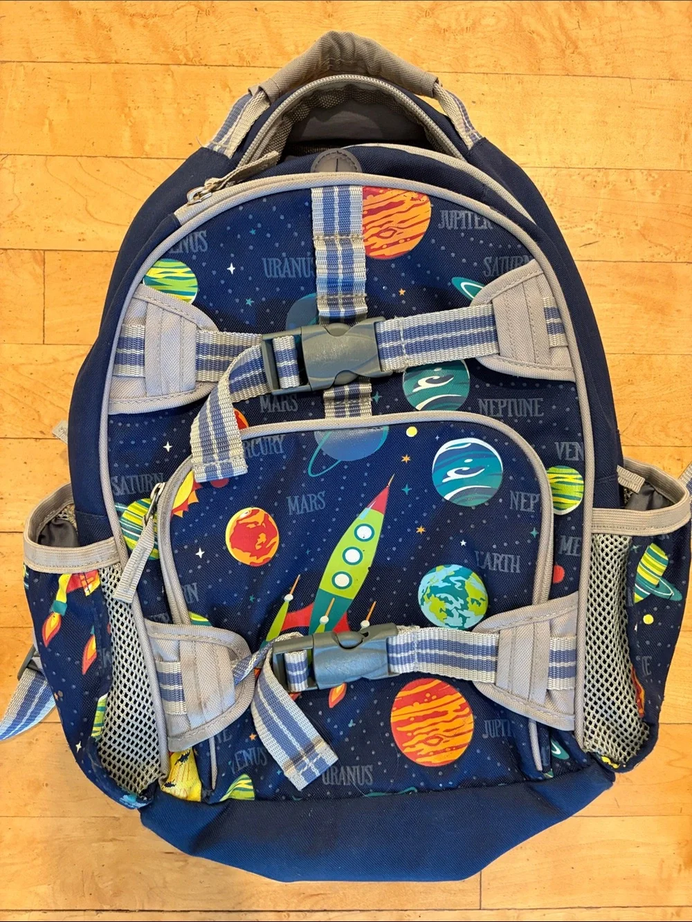 Pottery Barn Kids Navy Solar System Glow-In-The-Dark Mackenzie Backpack